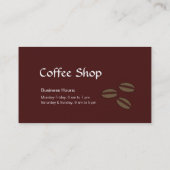 カフェまたは喫茶店の名刺 名刺 (裏面)