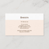 カフェや喫茶店の名刺。 名刺 (裏面)