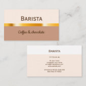 カフェや喫茶店の名刺。 名刺 (正面/裏面)