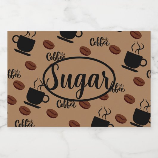 カフェをテーマにしたコーヒーキッチンキャニスターシュガーラベル フードラベル (シングルラベル)