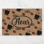 カフェをテーマにしたコーヒーキッチンキャニスターフラワーラベル フードラベル (シングルラベル)