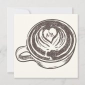 カフェをテーマにしたブライズシャワー 招待状 (裏面)