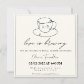 カフェをテーマにしたブライズシャワー 招待状 (正面)