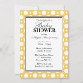 カフェイエローの組み合わせ水玉模様ベビーシャワー 招待状 (正面)