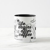 カフェイパーソナライズされたネコラージュ黒の名前 マグカップ (中央)