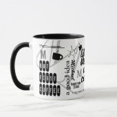 カフェイパーソナライズされたネコラージュ黒の名前 マグカップ (左)