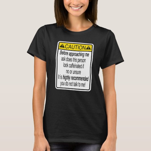 カフェインおもしろいインターネットミーム Tシャツ (正面)