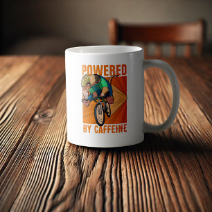 カフェインおもしろいサイクリストの漫画で動くアンテーター コーヒーマグカップ