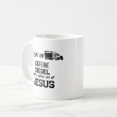 カフェインおもしろいディーゼルとイエスのトラックグランジカー コーヒーマグカップ (正面左)