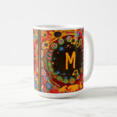 カフェインおもしろい入り先生イニシャルパーソナライズされた コーヒーマグカップ (正面右)