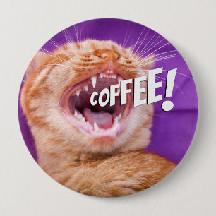 カフェインおもしろい好きの猫用コーヒー 缶バッジ