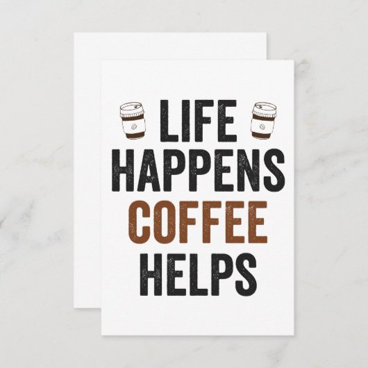 カフェインおもしろい恋人の生活がコーヒーを起こ救済す サンキューカード (正面/裏面)