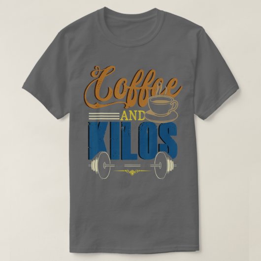 カフェインおもしろい重量挙げトレーニングギフトコーヒー Tシャツ (デザイン正面)