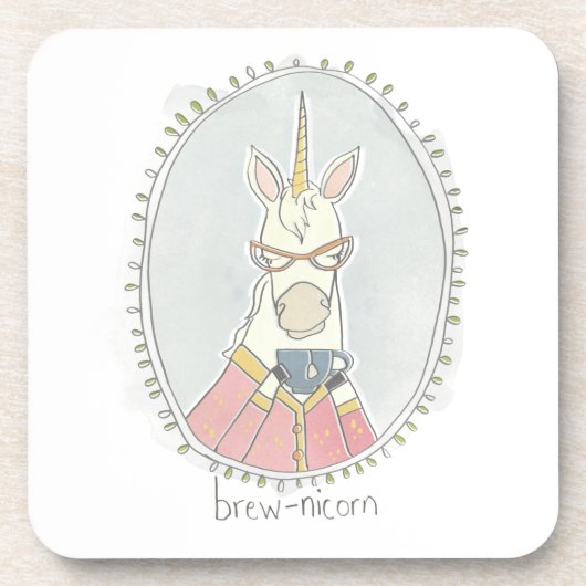 カフェインかわいこちゃん | Brew Unicorn コースター (正面)