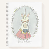 カフェインかわいこちゃん | Brew Unicorn ノートブック (正面)