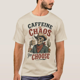 カフェインかカオスかカウボーイスケルトン Tシャツ