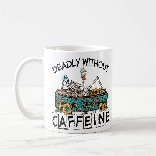 カフェインがなければ死ぬ コーヒー好き コーヒーマグカップ (左)
