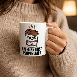 カフェインが先 人が後 イントロバートマグ コーヒーマグカップ