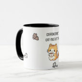 カフェインが先、猫の態度はその後ろ | 楽しい猫のコーヒー マグカップ (正面左)