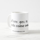 カフェインが入り、言葉来が出るマグカップ コーヒーマグカップ (正面左)