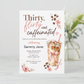 カフェインでさっぱり！30代のはじまりコーヒー 誕生日おめでとう 招待状 (スタンド正面)