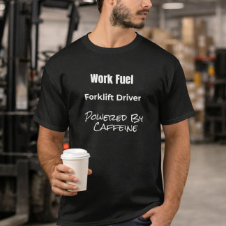 カフェインで動くフォークリフト運転手 Tシャツ ギフト
