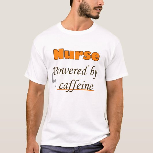 カフェインで動く看護師 Tシャツ (正面)