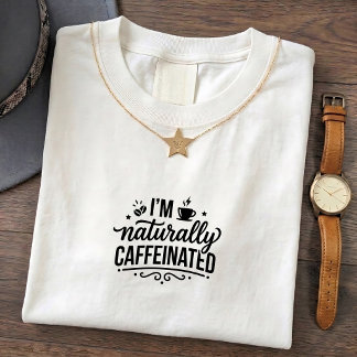 カフェインで自然に目覚める 名言 楽しいTシャツ Tシャツ
