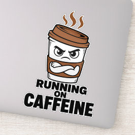 カフェインで走る面白いコーヒーステッカー シール