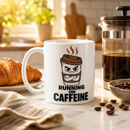 カフェインで走る面白いランナー コーヒーマグ サラリーマンジョーク コーヒーマグカップ