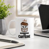 カフェインで走る面白いランナー コーヒーマグ サラリーマンジョーク コーヒーマグカップ