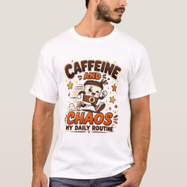 カフェインとカオス日常ルーティン面白いギフト Tシャツ