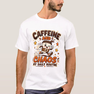 カフェインとカオス日常ルーティン面白いギフト Tシャツ