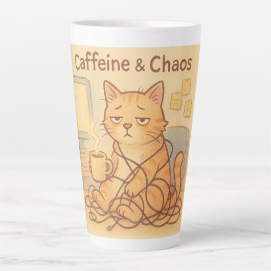 カフェインとカオス コーヒーマグ カフェラテマグ (正面)