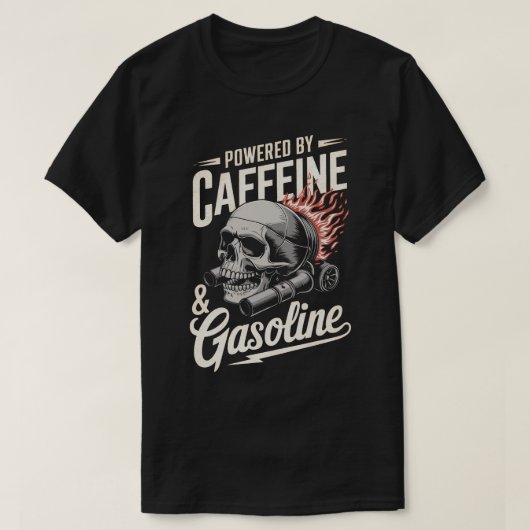 カフェインとガソリン自動車を搭載したPA45 Tシャツ (デザイン正面)
