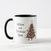カフェインとクリスマスカオスクリスマス引用文 マグカップ (左)
