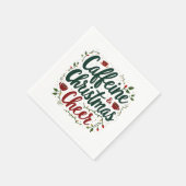 カフェインとクリスマス応援コーヒー愛好家 スタンダードカクテルナプキン (角)