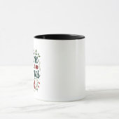 カフェインとクリスマス応援コーヒー愛好家 マグカップ (中央)