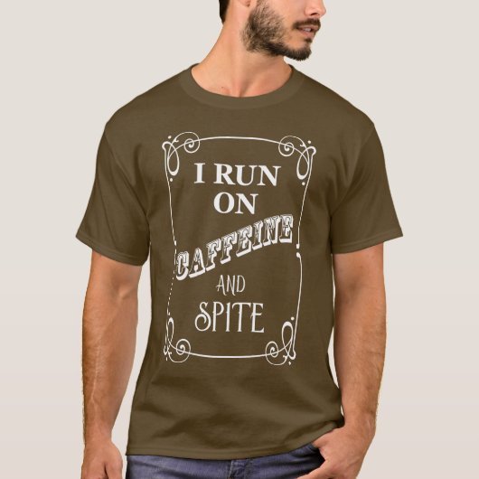 カフェインと悪意で走る Tシャツ (正面)