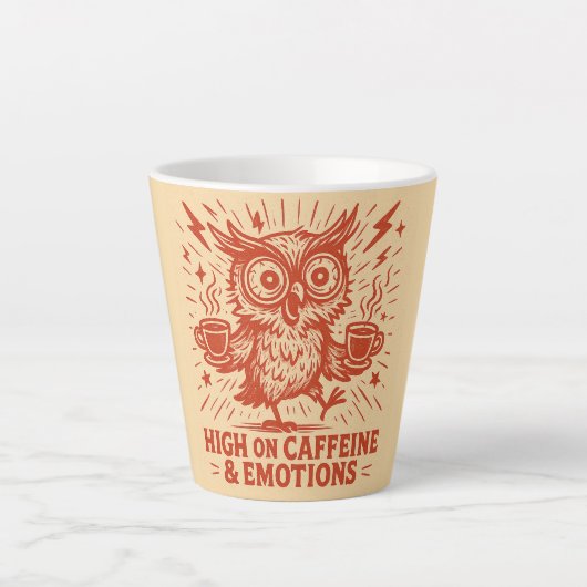 カフェインと感情の高揚 カフェラテマグ (正面)