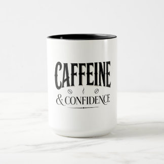 カフェインと自信 コーヒータイポグラフィクォート マグカップ