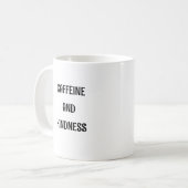 カフェインと親切なおもしろいマ前向きグ コーヒーマグカップ (正面左)