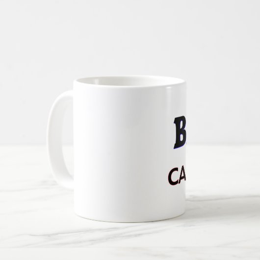 カフェインによって動力を与えられるベズル コーヒーマグカップ (正面左)