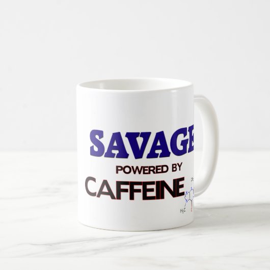 カフェインによって動力を与えられる野蛮人 コーヒーマグカップ (正面右)
