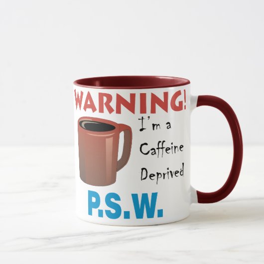 カフェインによって奪い取られるP.S.W. マグカップ (右)