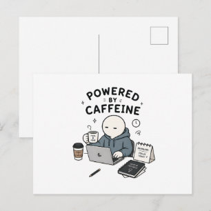 カフェインに支えられた面白い仕事のミーム ポストカード