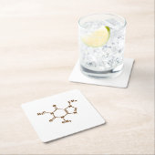 カフェインのコーヒー分子化学式 スクエアペーパーコースター (インサイチュ)