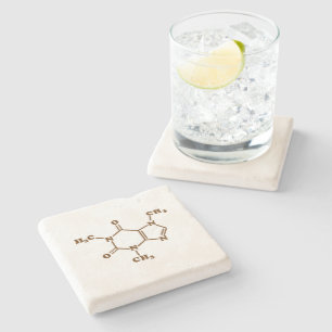 カフェインのコーヒー分子化学式 ストーンコースター
