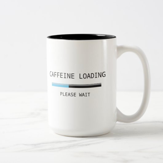 カフェインのローディングのマグ ツートーンマグカップ (右)