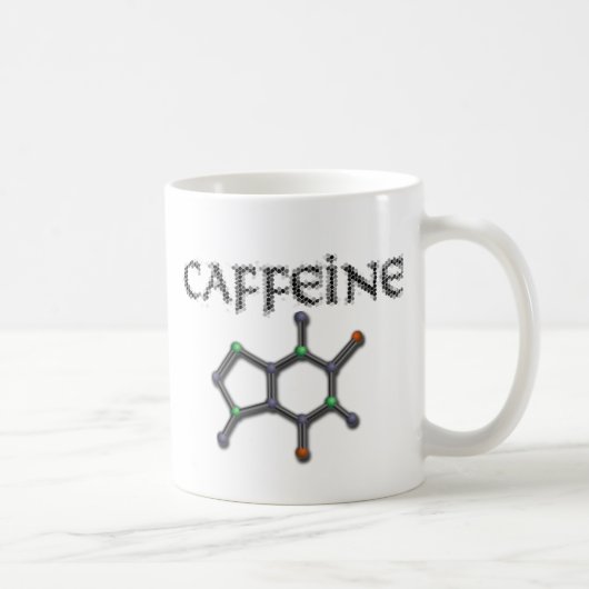 カフェインの分子のコーヒー化学方式 コーヒーマグカップ (右)